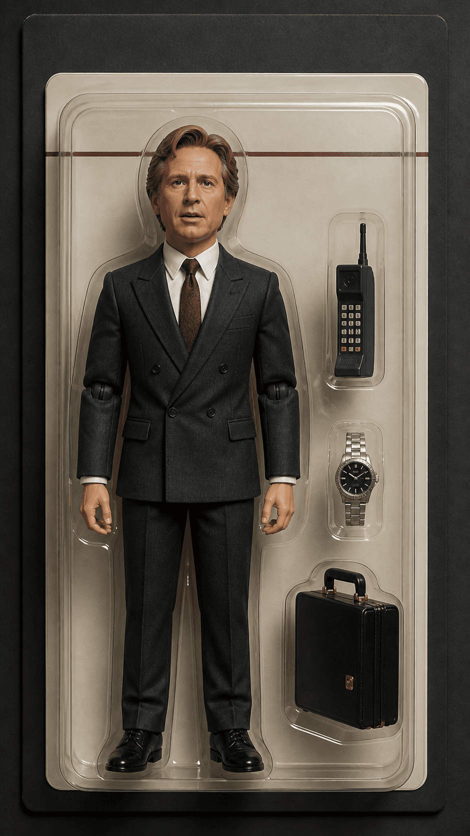 Michael Douglas come bambola editoriale del repertorio yuppie